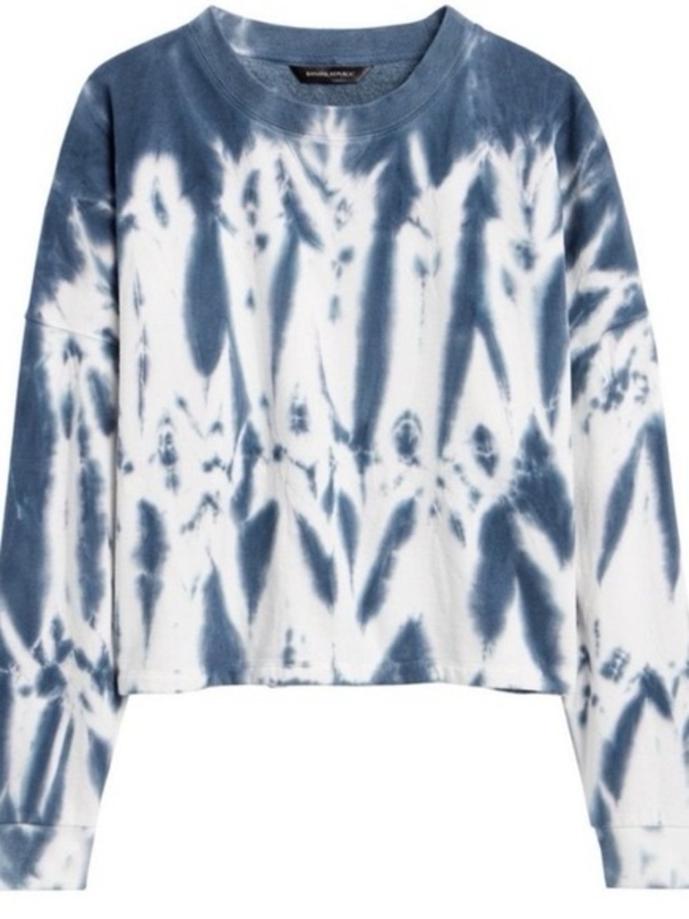 Banana Republic Blue & White Tie-Dye Crewneck Sweater